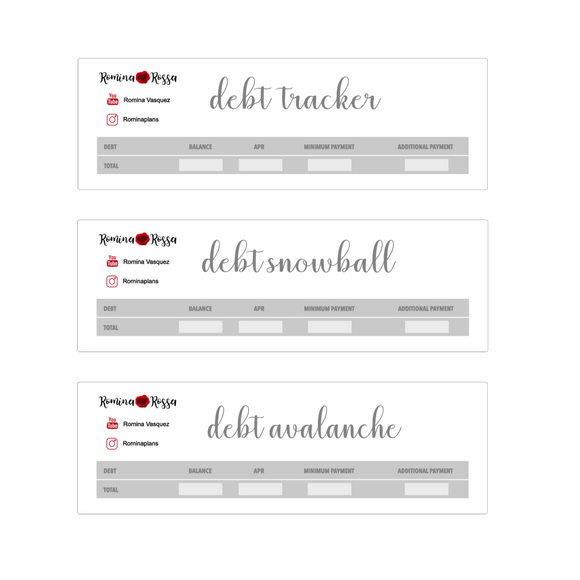 Debt Tracker / Debt Snowball / Debt Avalanche | 7x9, 8.5x11, Petite Monthly Planner