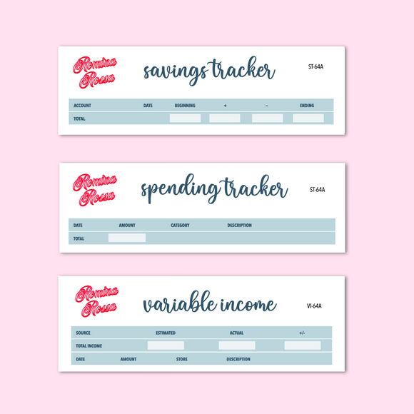 January 2024 Savings/Spending Tracker, Variable Income Tracker | 7x9, 8.5x11 & Petite Monthly Planner