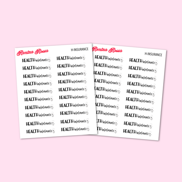 Health Insurance Due Stickers - Decorative Planner Stickers