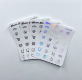 Foil Icon Sampler Stickers (Volume 1-3) - Decorative Planner Stickers