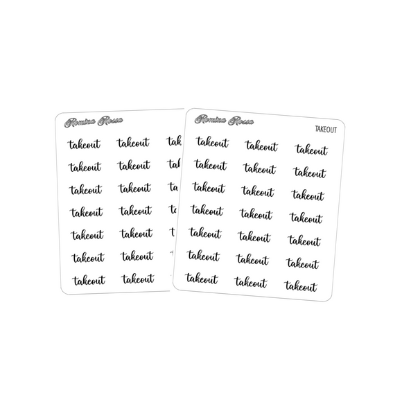 Takeout | Foiled Scripts Stickers