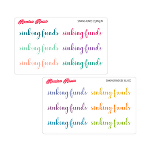 Sinking Funds Script Stickers - Colorful & Black
