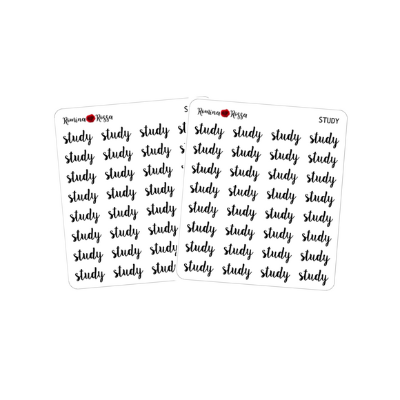 Study School Script Stickers | Planner Stickers